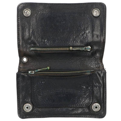 Chrome Hearts 2-Zip Wallet Black/Silver Size ONE SIZE