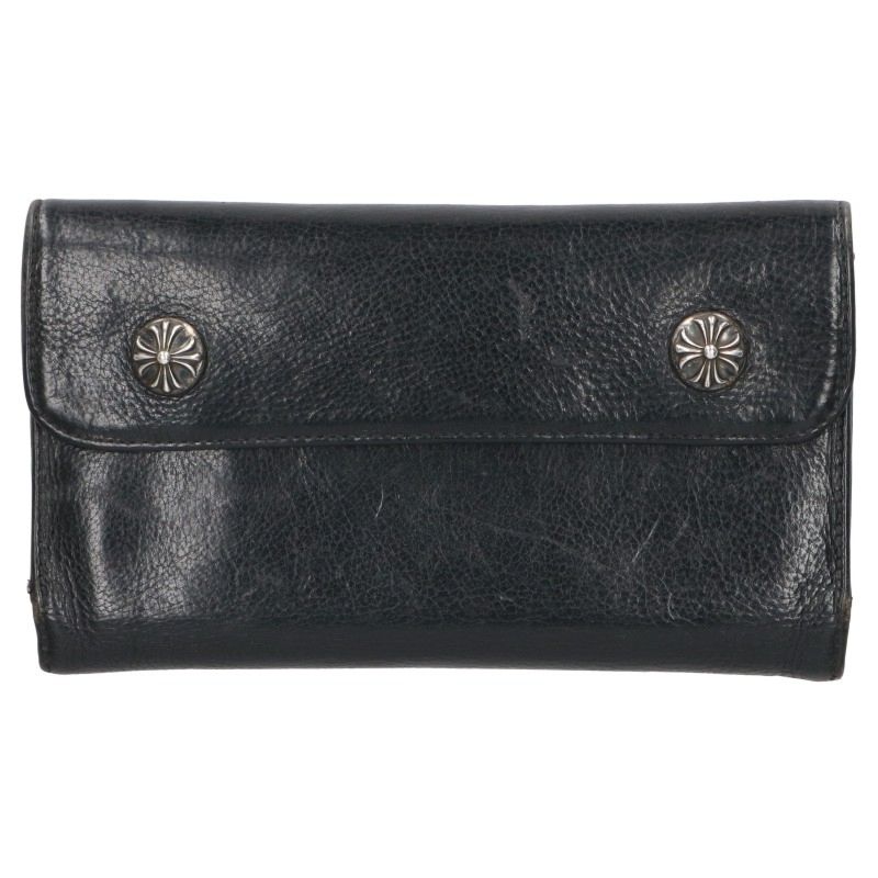 Chrome Hearts Wave Cross Ball Leather Wallet Size ONE SIZE