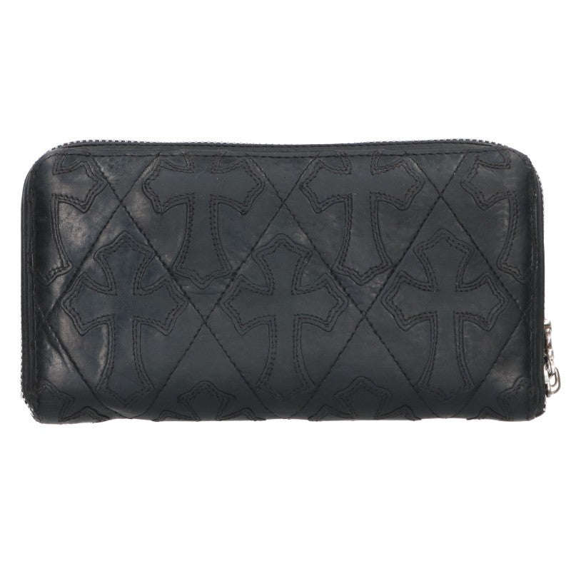 Chrome Hearts Quilted Wallet Black/Silver Size ONE SIZE
