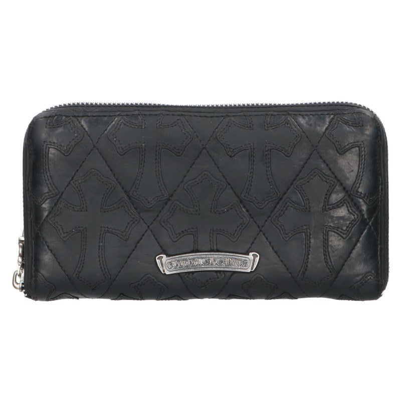 Chrome Hearts Quilted Wallet Black/Silver Size ONE SIZE