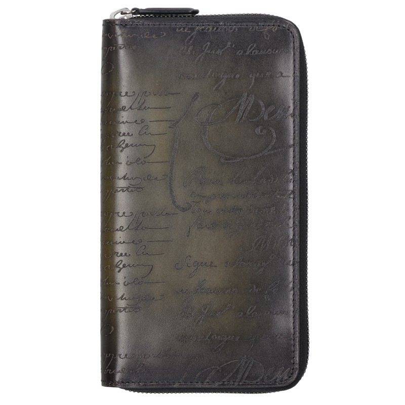 Berluti Patina Calligraphy Khaki Wallet