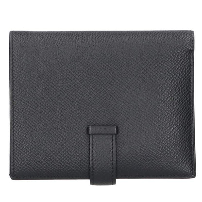 HERMES Bearn Compact Veau Epsom Wallet Black Size ONE SIZE