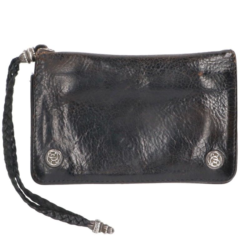 Chrome Hearts 2ZIP Strap Floral Leather Wallet Size ONE SIZE