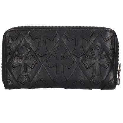 Chrome Hearts REC F ZIP QUILTED Cemetery Cross Wallet Black