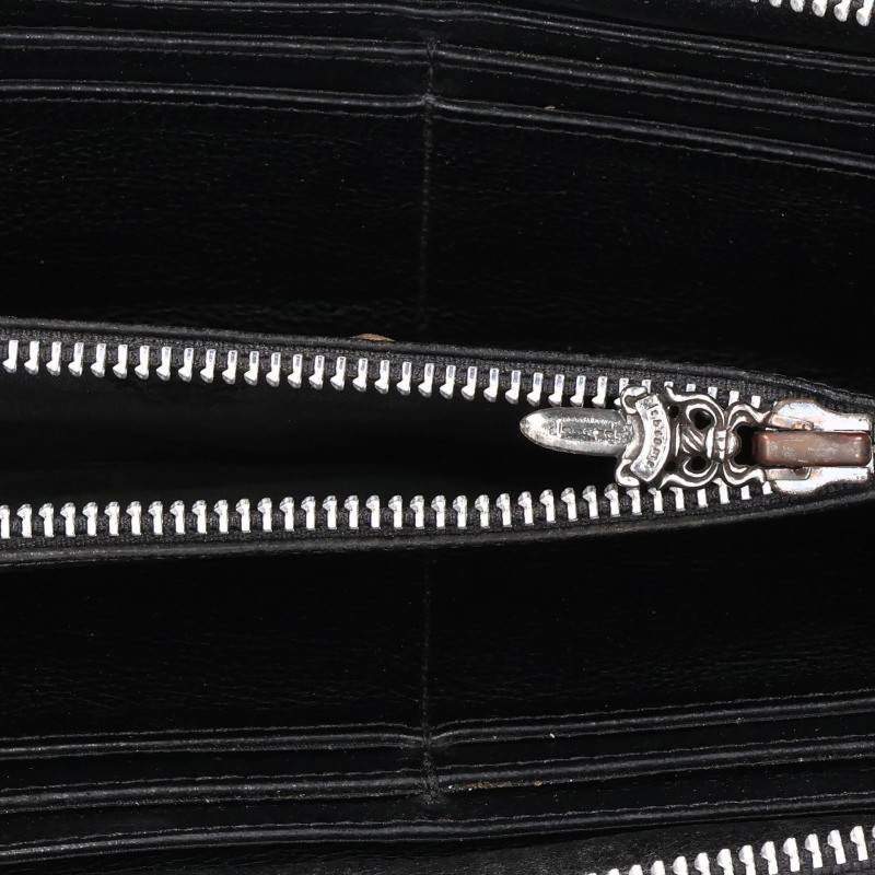 Chrome Hearts REC F ZIP QUILTED Cemetery Cross Wallet Black