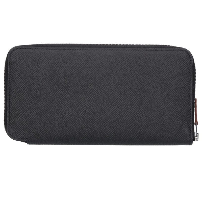 HERMES Azap Long Silk-in Leather Wallet Black Size ONE SIZE