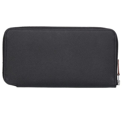 HERMES Azap Long Silk-in Leather Wallet Black Size ONE SIZE