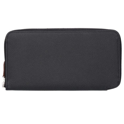 HERMES Azap Long Silk-in Leather Wallet Black Size ONE SIZE