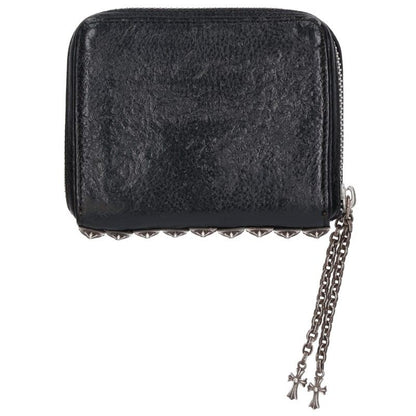 Chrome Hearts 3 Side Zip Pyramid Studs Leather Wallet