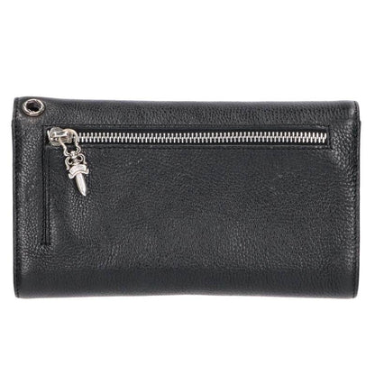 Chrome Hearts Wave Cross Ball Black Silver Leather Wallet