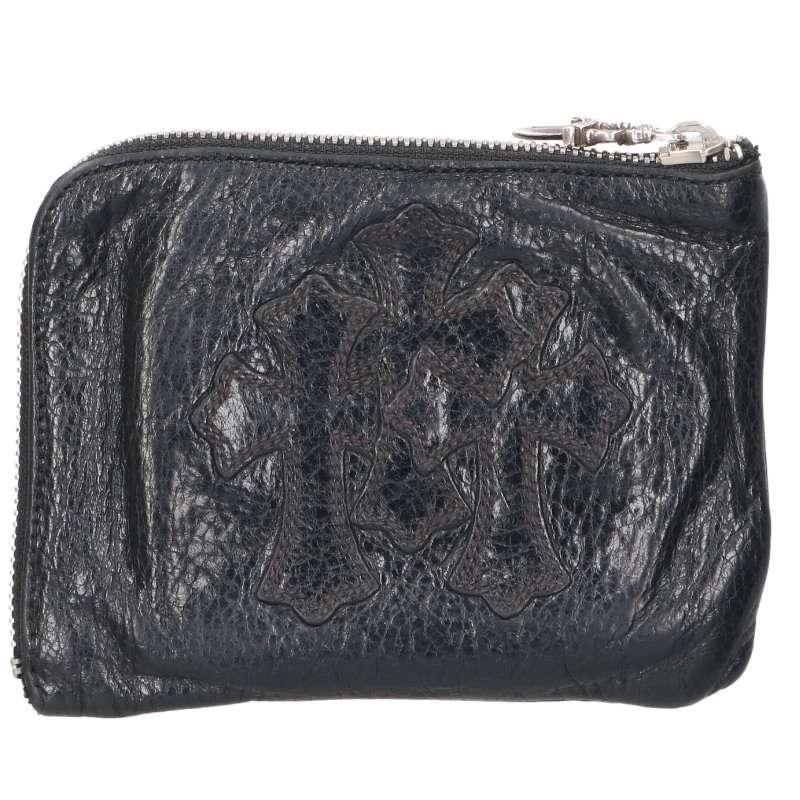 Chrome Hearts 2 Side Zip Cemetery Leather Wallet