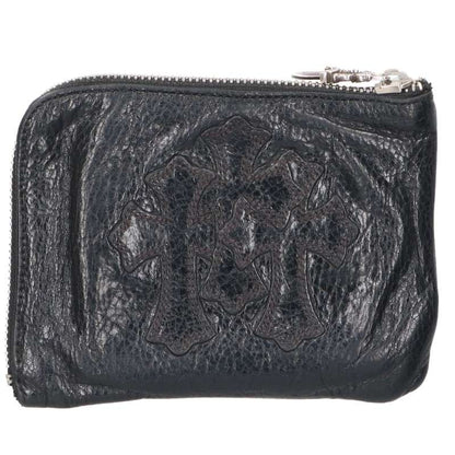 Chrome Hearts 2 Side Zip Cemetery Leather Wallet