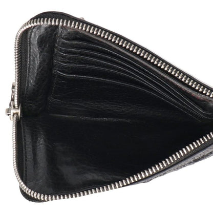 Chrome Hearts 2 Side Zip Cemetery Leather Wallet