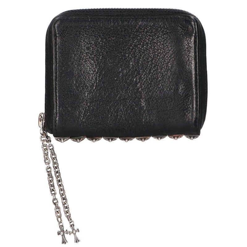 Chrome Hearts 3 Side Zip Pyramid Stud Leather Wallet