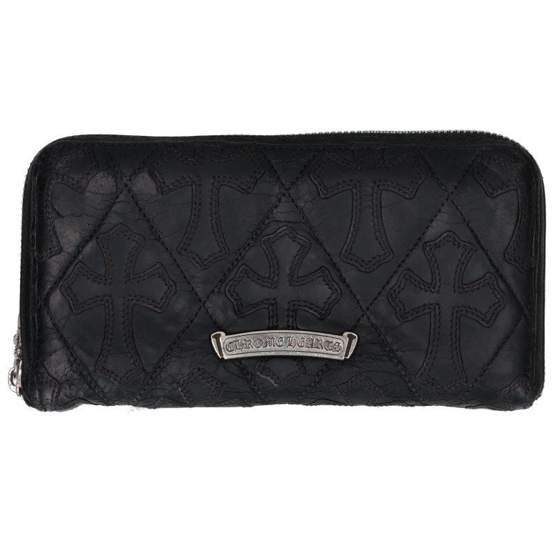 Chrome Hearts REC F ZIP Quilted Cemetery Cross Wallet