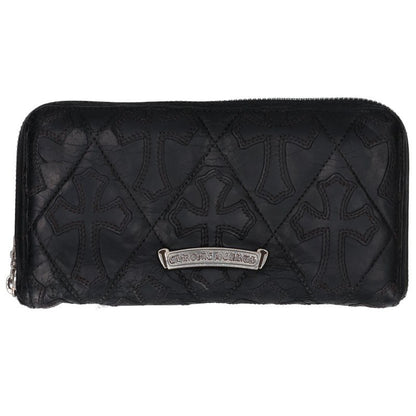Chrome Hearts REC F ZIP Quilted Cemetery Cross Wallet