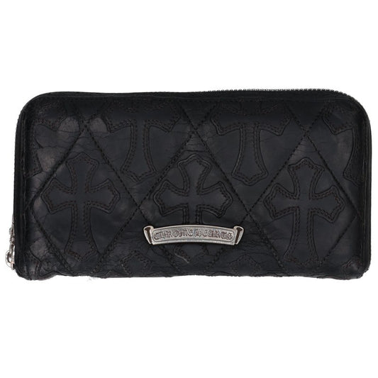Chrome Hearts REC F ZIP Quilted Cemetery Cross Wallet
