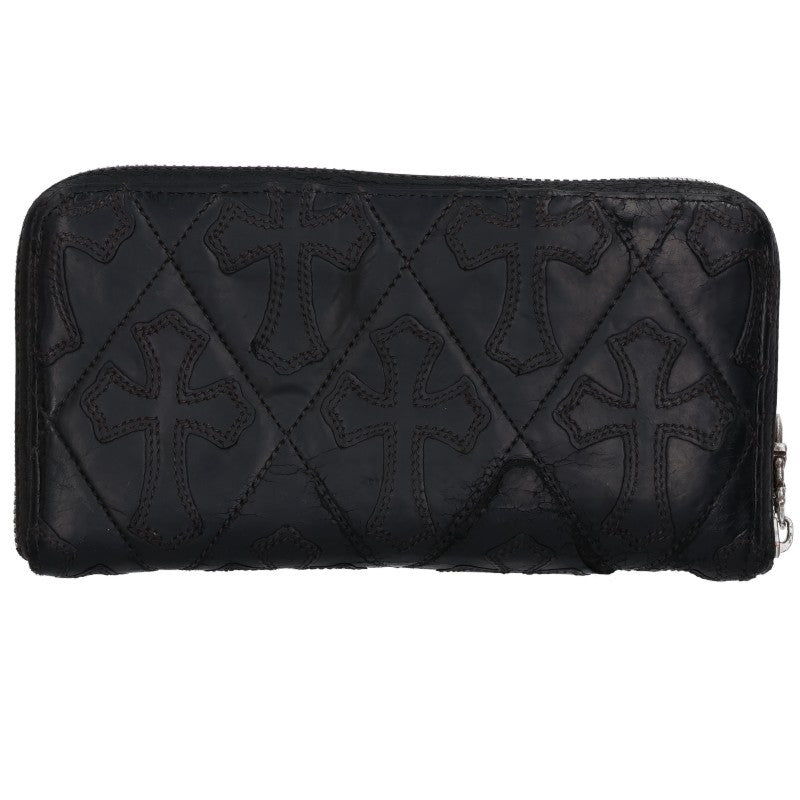 Chrome Hearts REC F ZIP Quilted Cemetery Cross Wallet