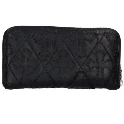 Chrome Hearts REC F ZIP Quilted Cemetery Cross Wallet