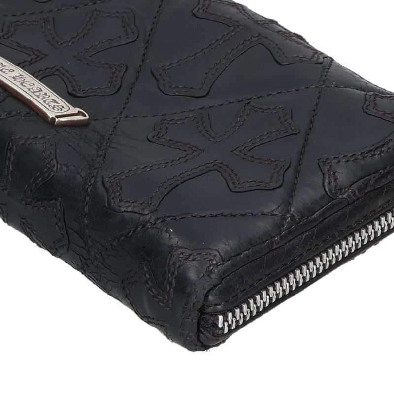 Chrome Hearts REC F ZIP Quilted Cemetery Cross Wallet