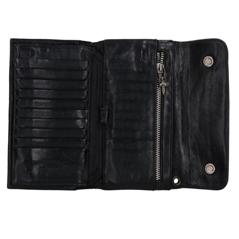 Chrome Hearts Wave Alligator Cross Button Silver Wallet
