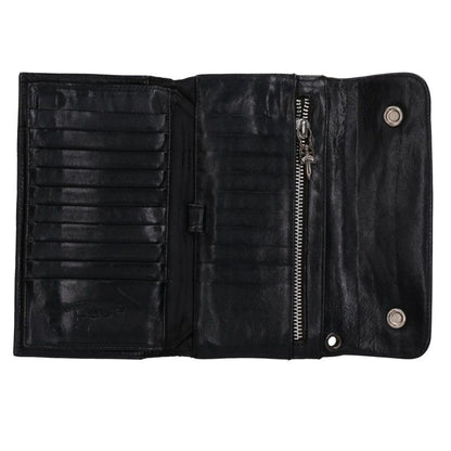 Chrome Hearts Wave Alligator Cross Button Silver Wallet