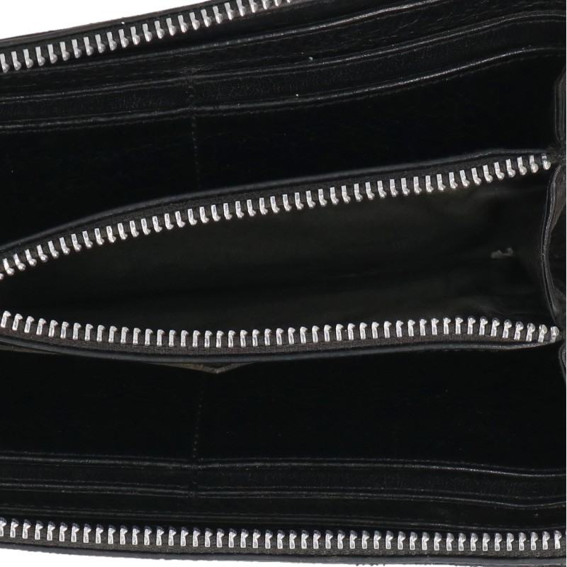 Chrome Hearts Rec F Zip Alligator Leather Round Wallet Black