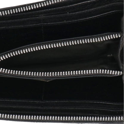 Chrome Hearts Rec F Zip Alligator Leather Round Wallet Black