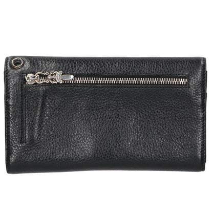 Chrome Hearts Wave Cross Ball Button Leather Wallet Black