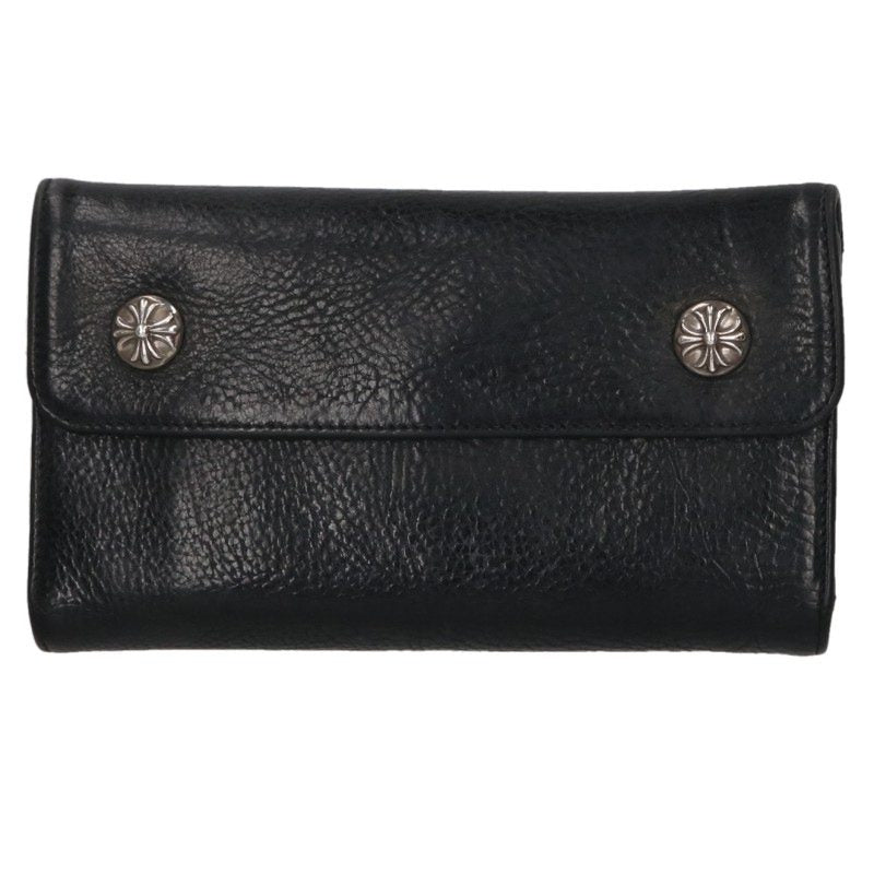 Chrome Hearts WAVE Cross Ball Leather Wallet