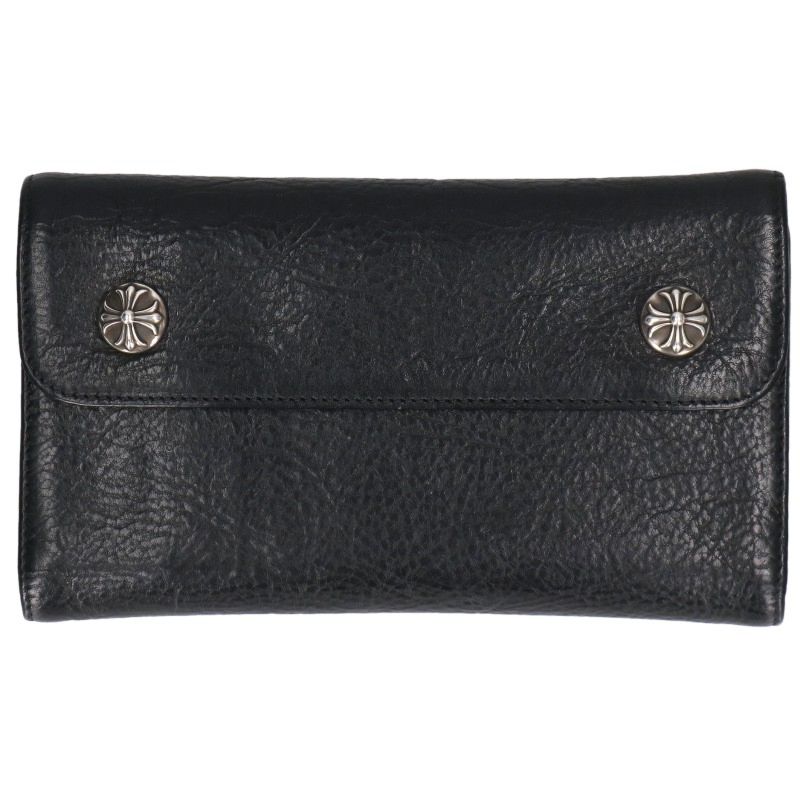 Chrome Hearts Wave Cross Ball Leather Wallet