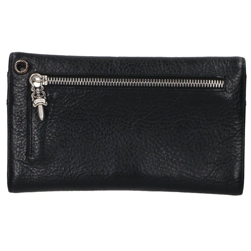 Chrome Hearts Wave Cross Ball Leather Wallet