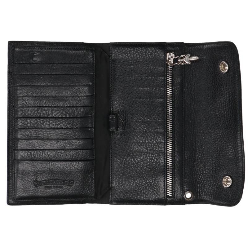 Chrome Hearts Wave Cross Ball Leather Wallet