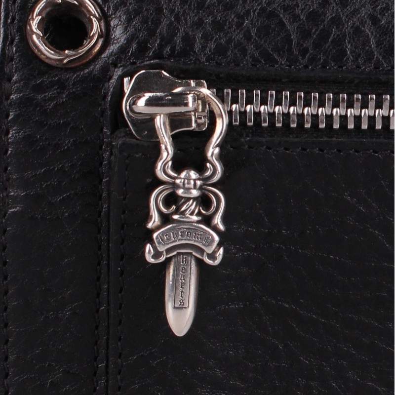 Chrome Hearts Wave Cross Ball Leather Wallet