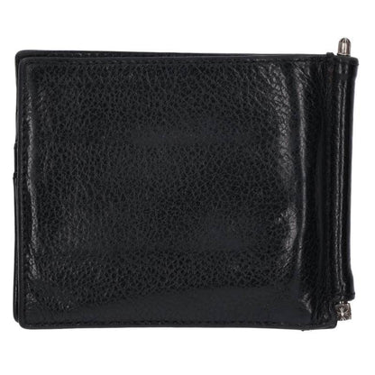 Chrome Hearts Black Leather Money Clip Wallet