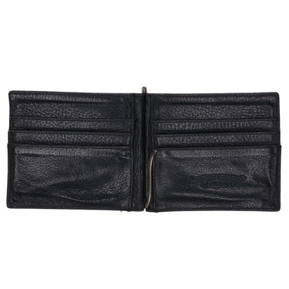 Chrome Hearts Black Leather Money Clip Wallet