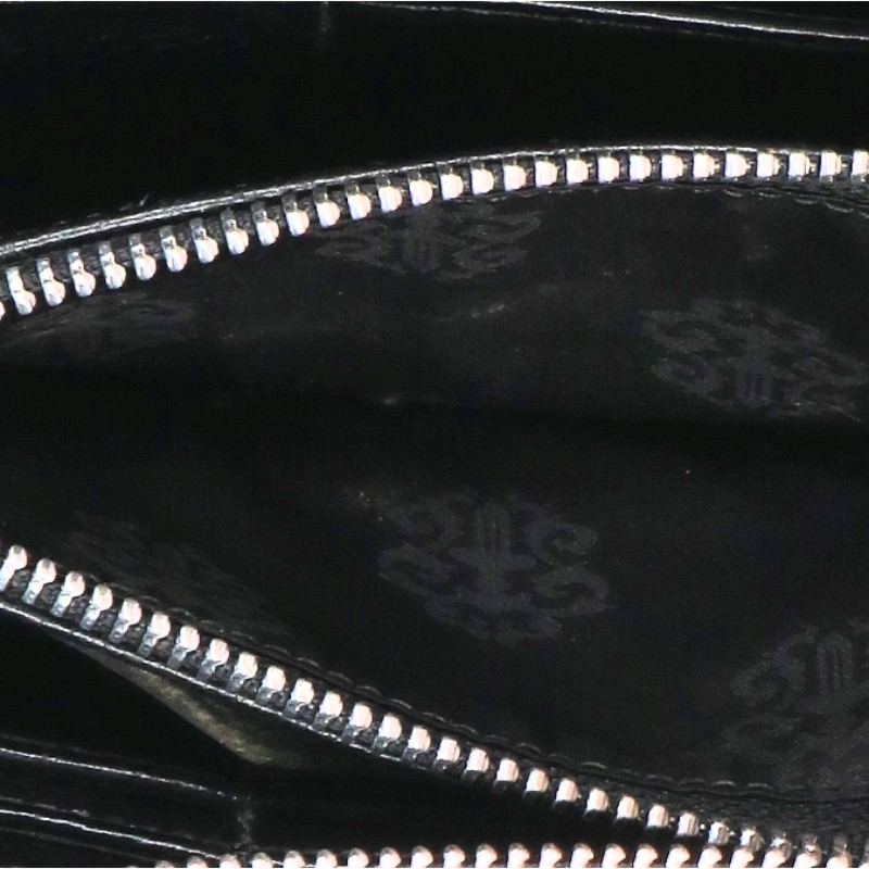 Chrome Hearts Cemetery Cross Quilted Leather Wallet Black