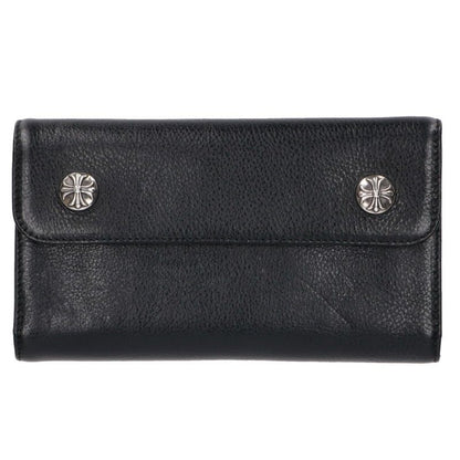 Chrome Hearts WAVE Cross Ball Button Leather Wallet