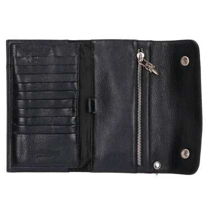 Chrome Hearts WAVE Cross Ball Button Leather Wallet
