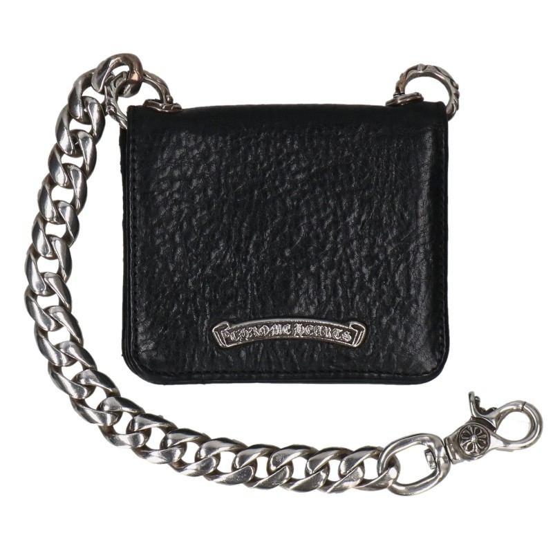 Chrome Hearts TV Man Classic Chain Handle Leather Wallet