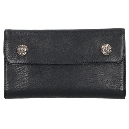 Chrome Hearts WAVE CROSS BALL Leather Wallet Black