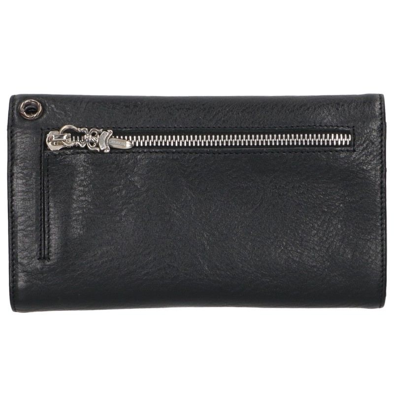 Chrome Hearts WAVE CROSS BALL Leather Wallet Black