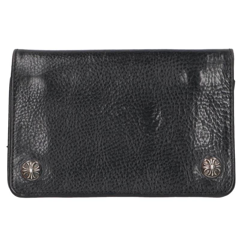 Chrome Hearts 2ZIP Cross Button Leather Wallet