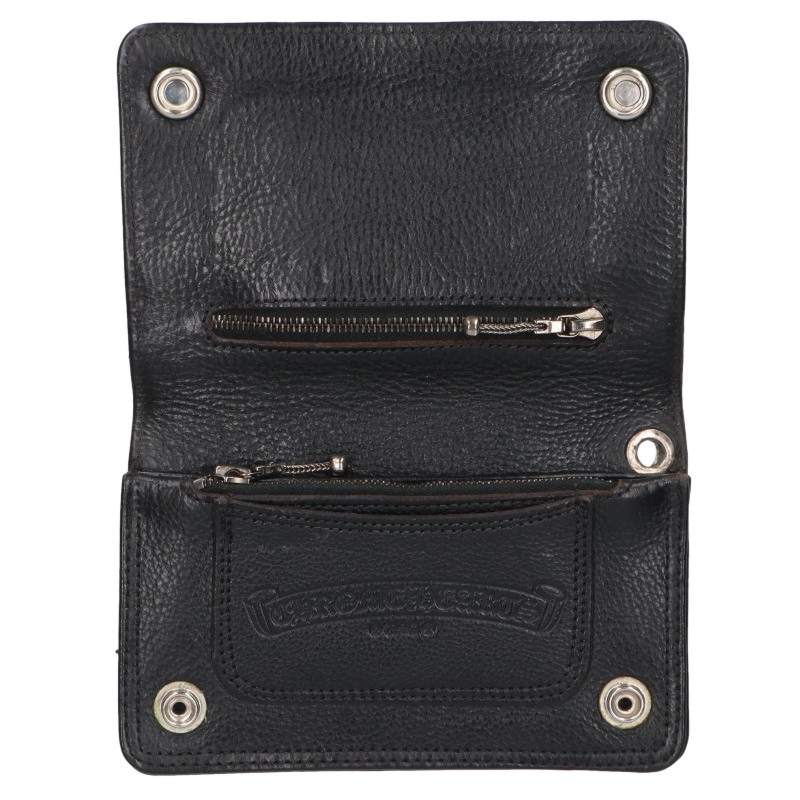 Chrome Hearts 2ZIP Cross Button Leather Wallet