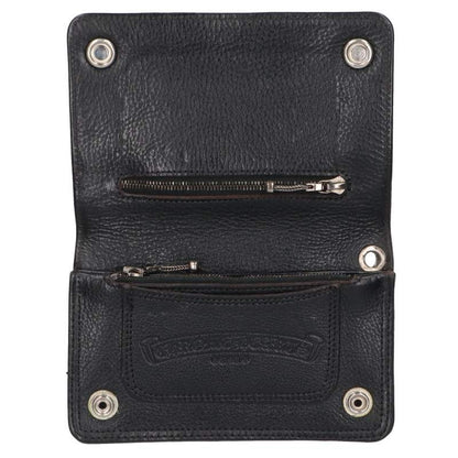 Chrome Hearts 2ZIP Cross Button Leather Wallet