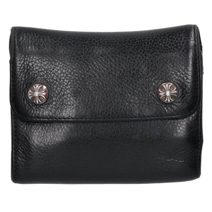Chrome Hearts Wave Mini Cross Ball Button Leather Wallet