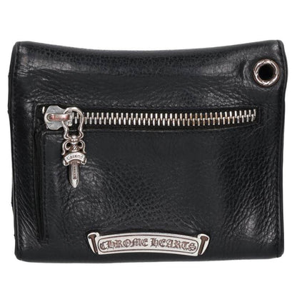 Chrome Hearts Wave Mini Cross Ball Button Leather Wallet