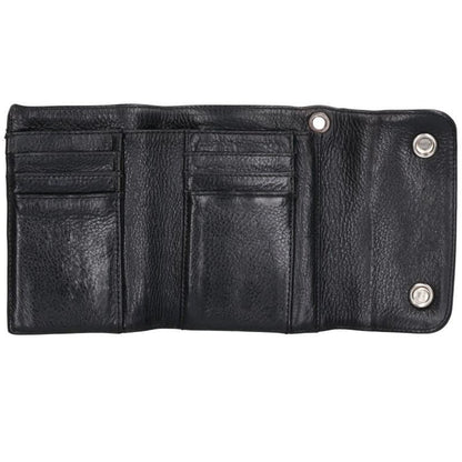 Chrome Hearts Wave Mini Cross Ball Button Leather Wallet