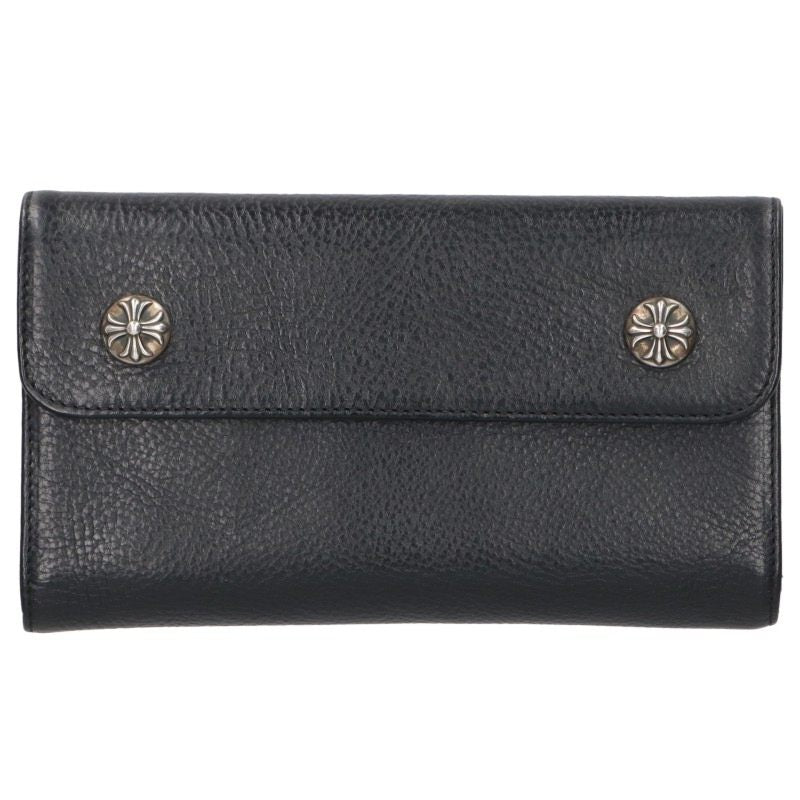 Chrome Hearts WAVE Cross Ball Button Leather Wallet Multi