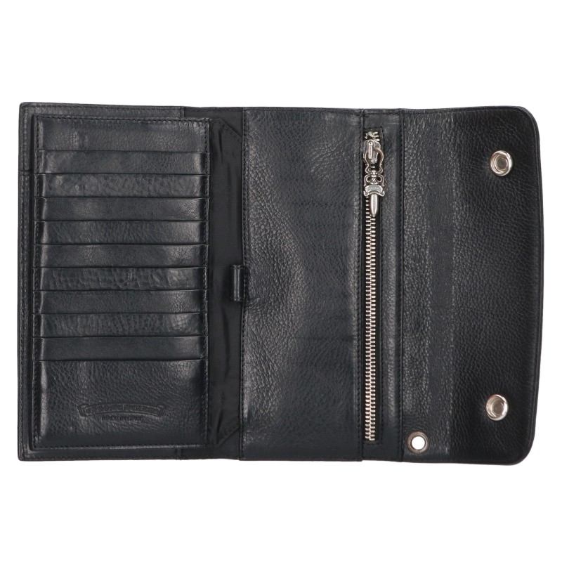 Chrome Hearts WAVE Cross Ball Button Leather Wallet Multi
